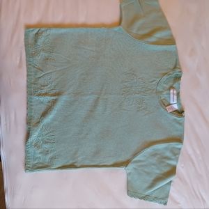 Alfred Dunner short sleeve sweater. Size L. Mint green.